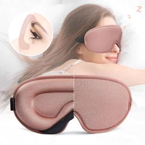 Máscara de Dormir de Seda 3D com Design Anatômico – PrimeSono SilkComfort