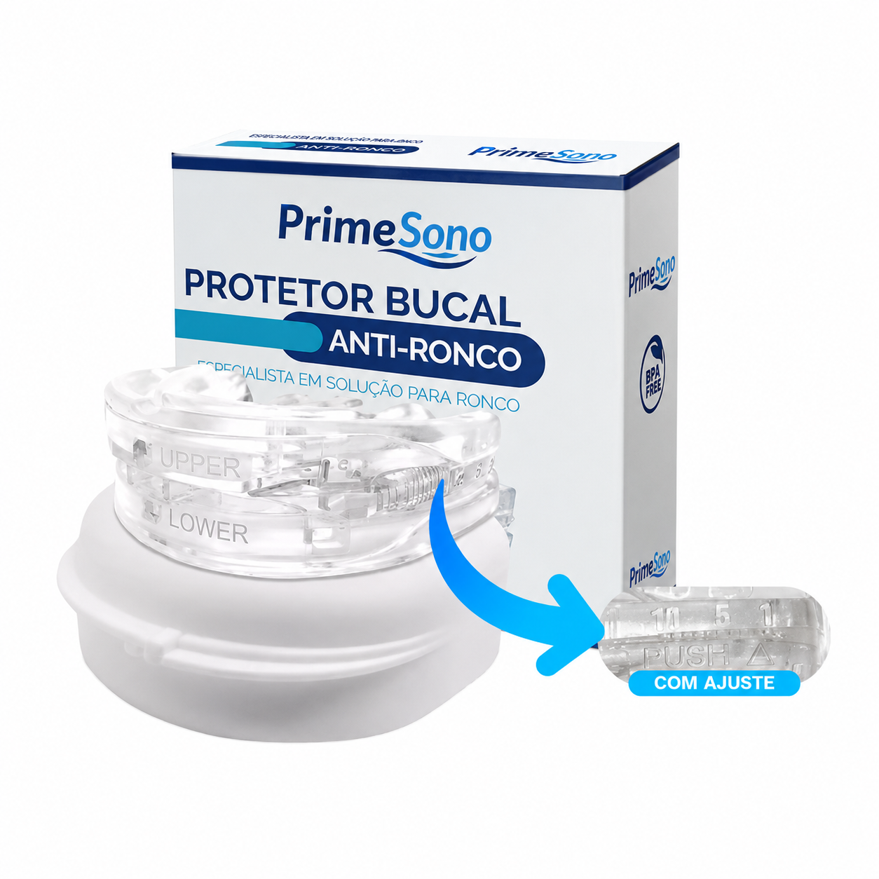 Protetor Bucal de Silicone Anti-Ronco e Bruxismo – PrimeSono NightGuard Pro